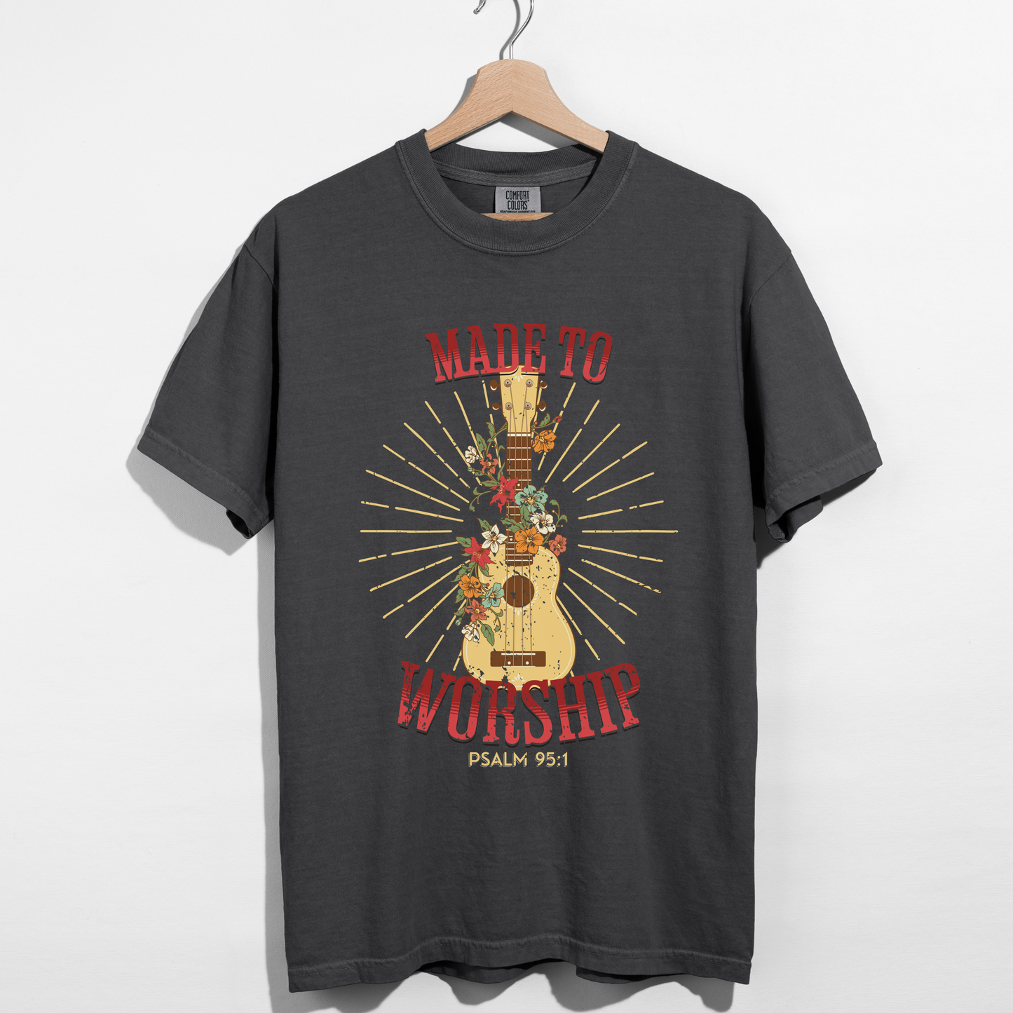 Made to Worship Christian Graphic Tee - Cross & Crown Designs