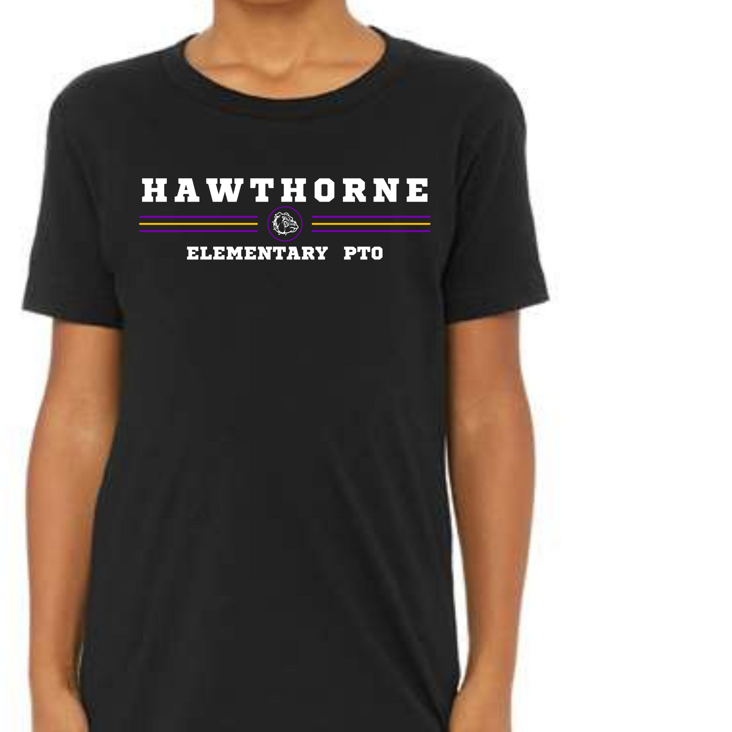 Kids Striped Hawthorne Elementary PTO Shirt - Cross & Crown Designs