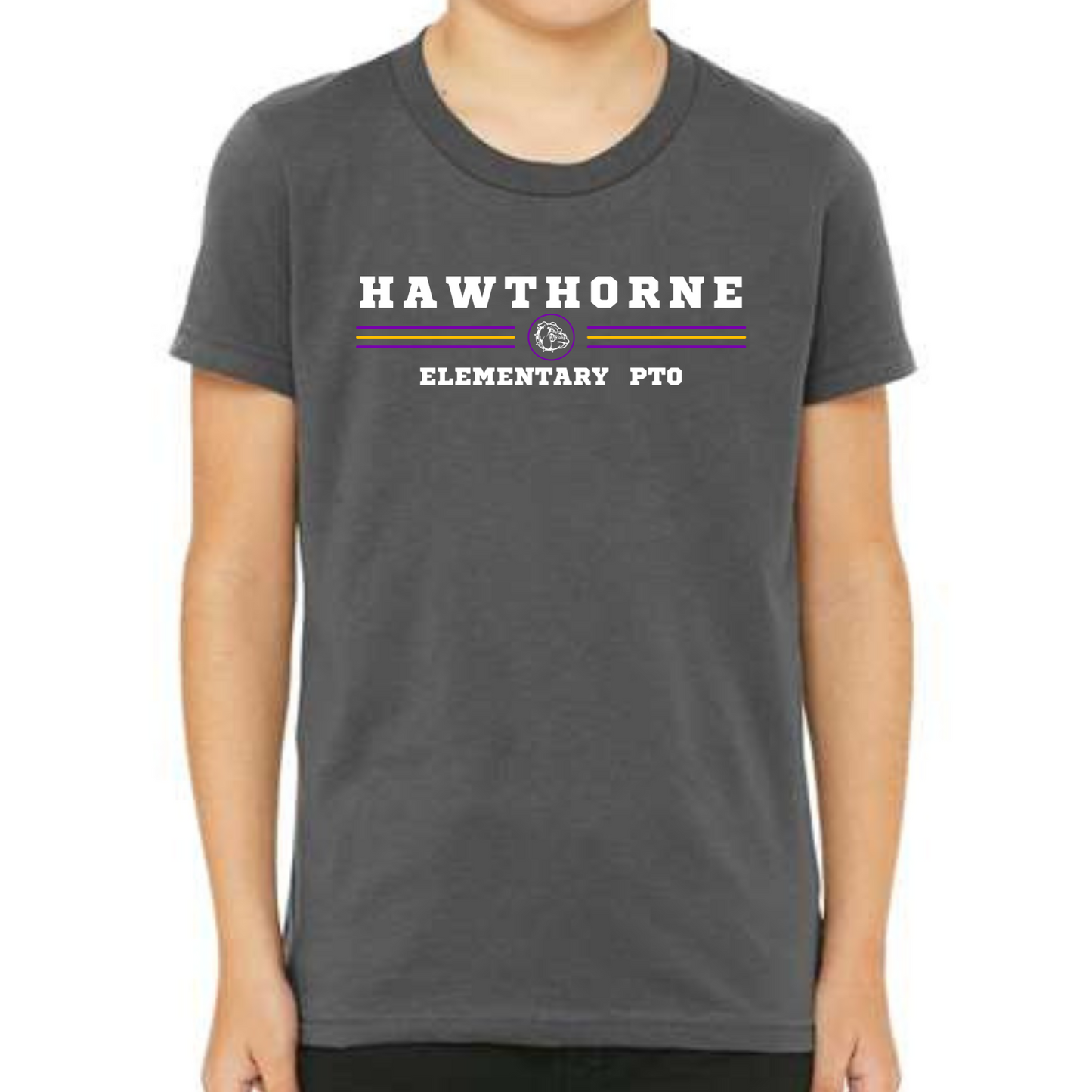 Kids Striped Hawthorne Elementary PTO Shirt - Cross & Crown Designs