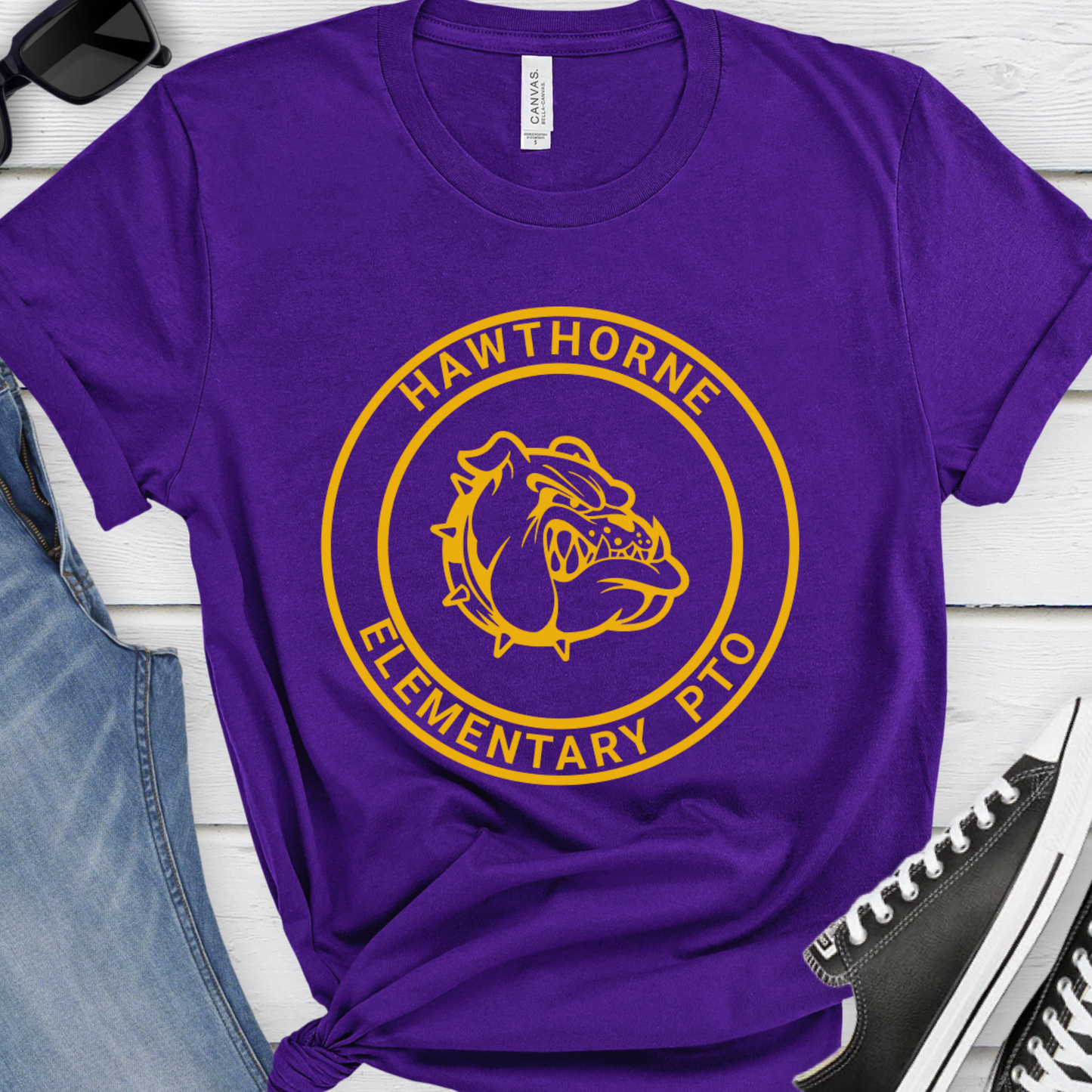 Circle Hawthorne Elementary PTO T-Shirt - Cross & Crown Designs