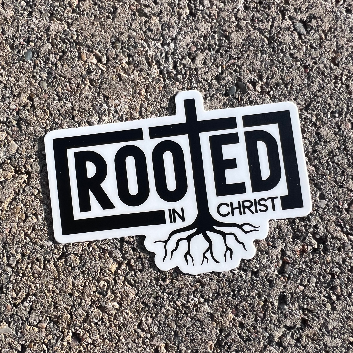 Rooted in Christ Sticker - Cross & Crown Designs