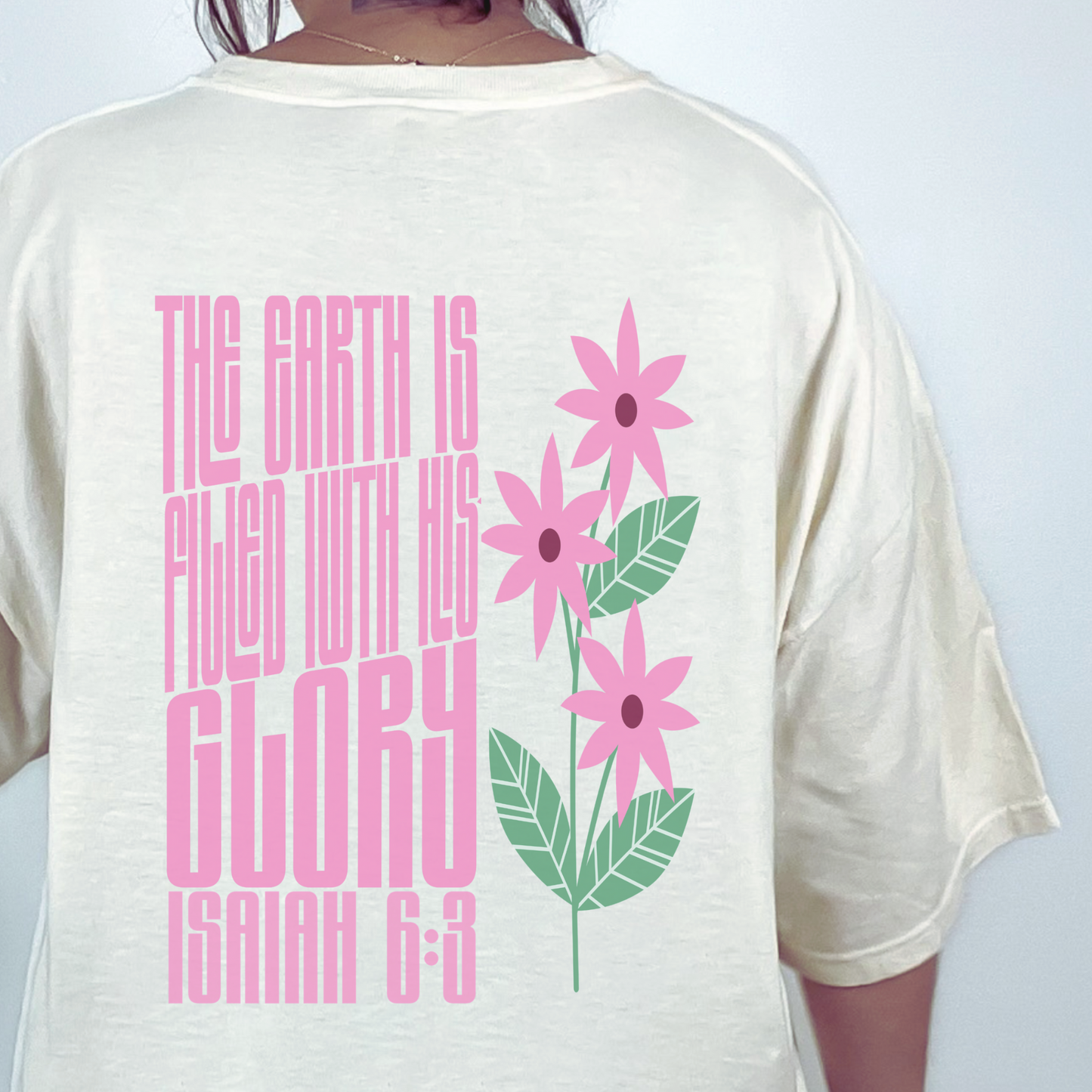 Filled with His Glory Floral Christian Tee - Cross & Crown Designs