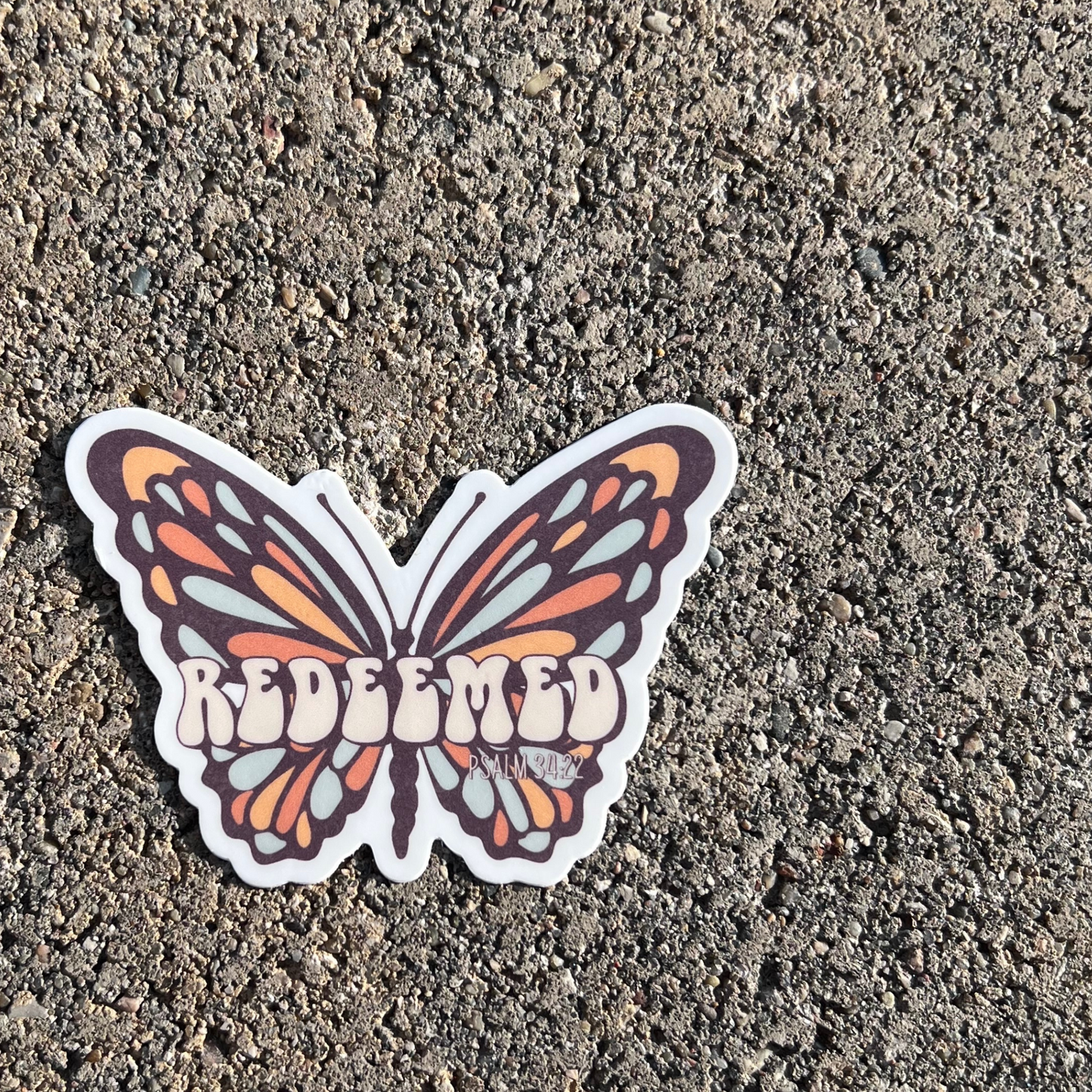 Redeemed Christian Butterfly Sticker - Cross & Crown Designs