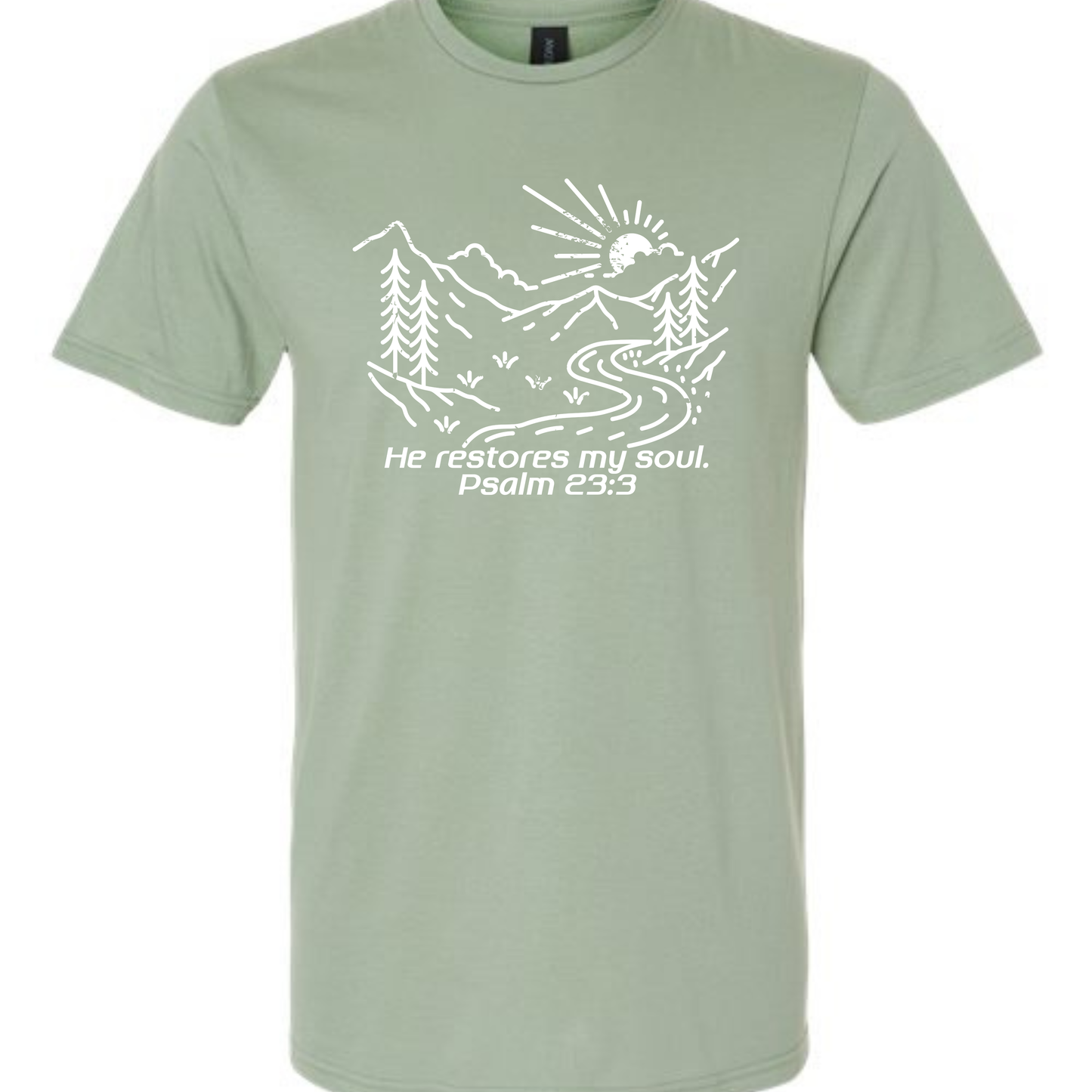 He Restores my Soul Christian Graphic Tee