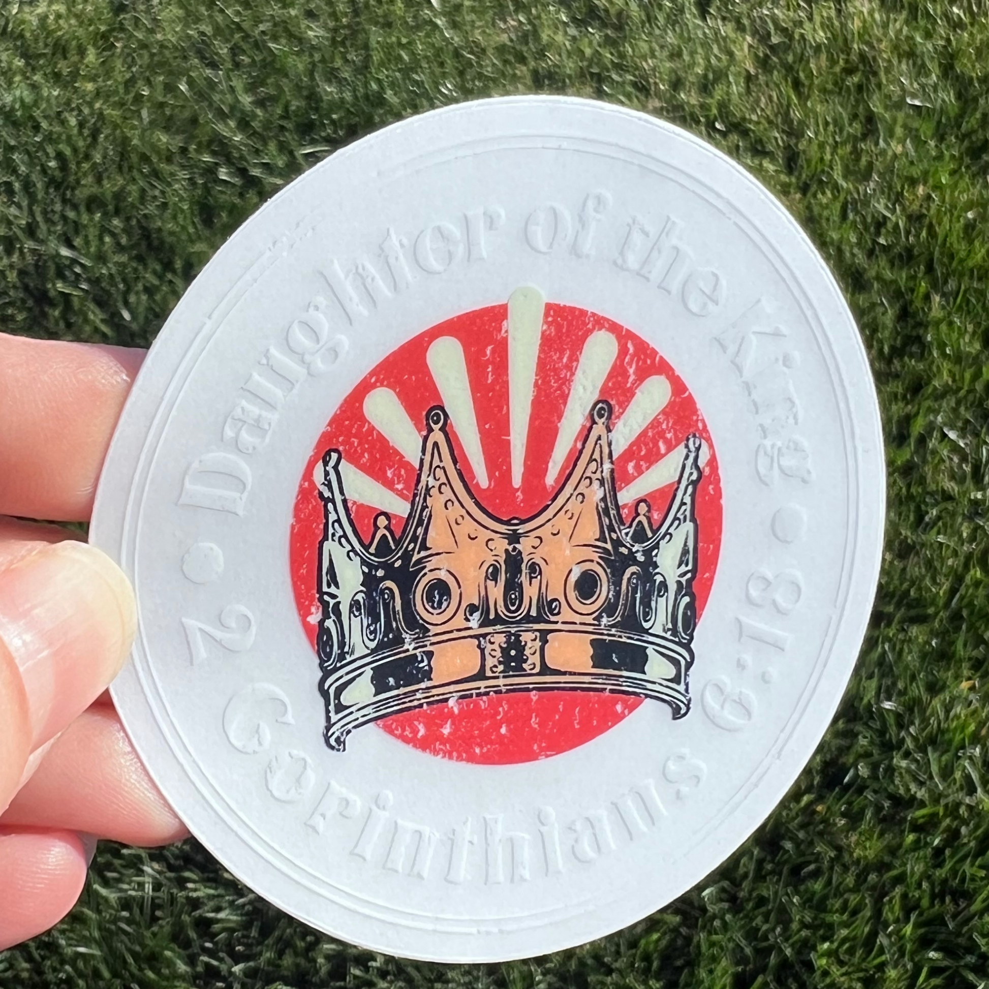 Daughter of the King Sticker - Cross & Crown Designs