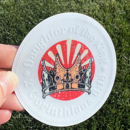 Daughter of the King Sticker - Cross & Crown Designs