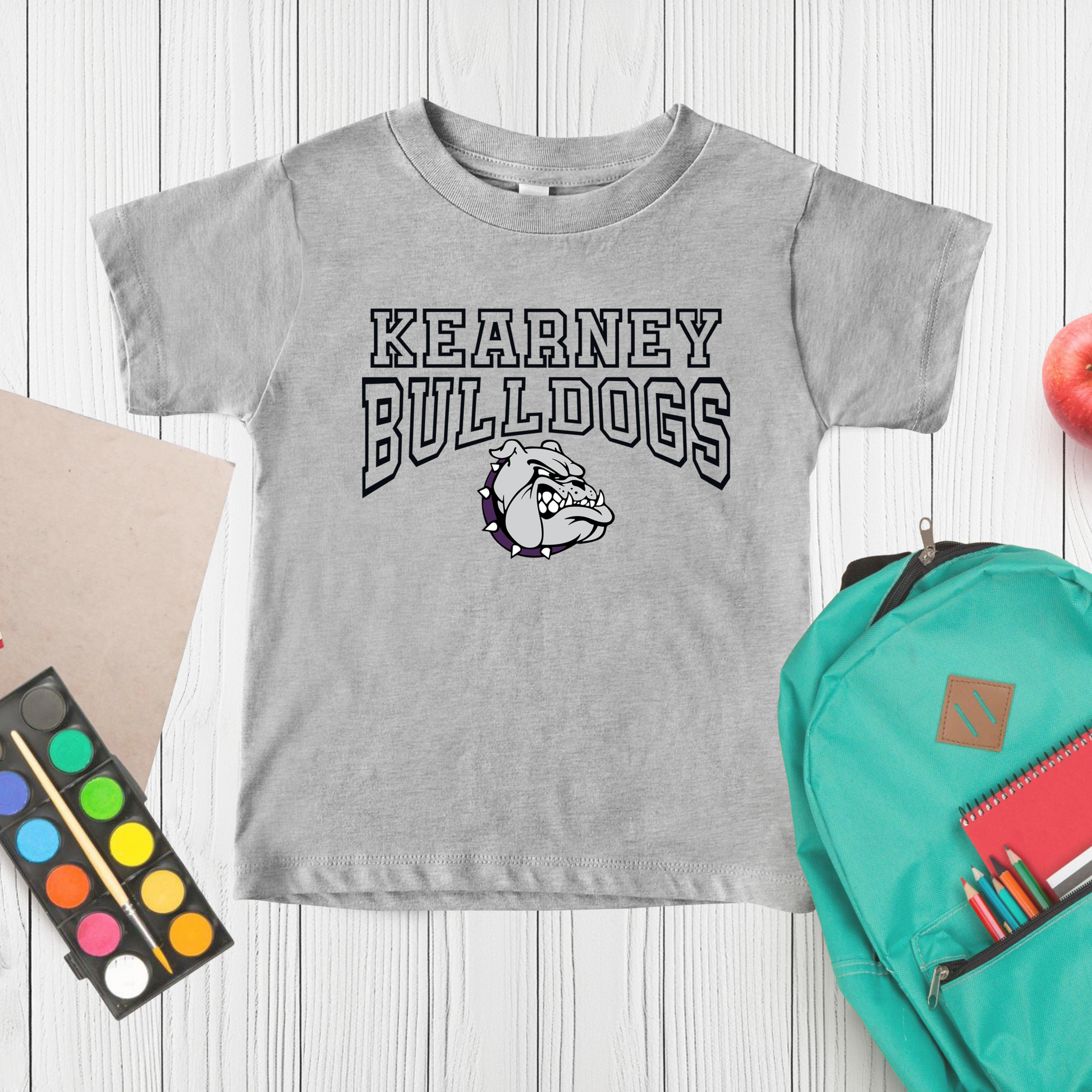 Kids Kearney Bulldogs (black) Shirt - Cross & Crown Designs