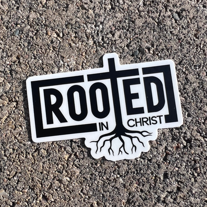 Rooted in Christ Sticker - Cross & Crown Designs