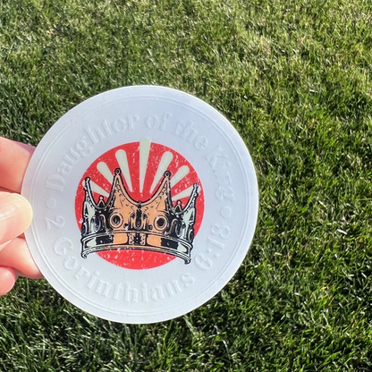Daughter of the King Sticker - Cross & Crown Designs