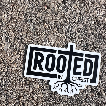 Rooted in Christ Sticker - Cross & Crown Designs