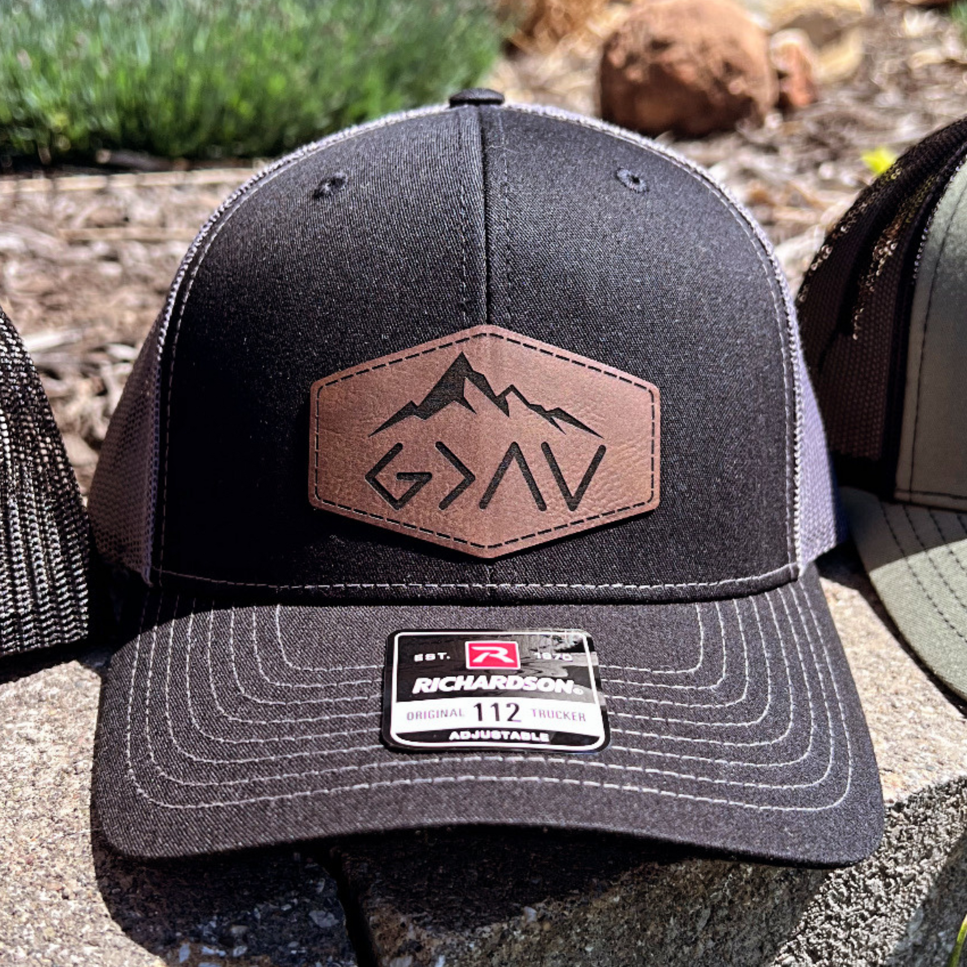 Christian Men's God is Greater Richardson Hat - Cross & Crown Designs
