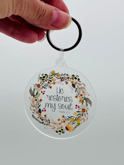 He Restores my Soul Keychain